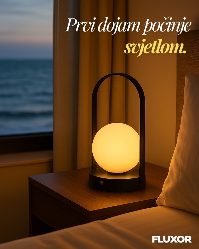 Gostima treba više od kreveta i pogleda – treba im atmosfera.✨Prava svjetiljka u apartmanu ili hotelskoj sobi stvara dojam pažnje, stila i ugode. Fluxor svjetiljke su prijatelj svakog interijera. 🌃